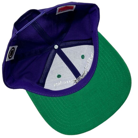 Vintage 90s Anaheim Mighty Ducks Hat Cap NHL Snapback Twins Enterprises Purple - Picture 6 of 9